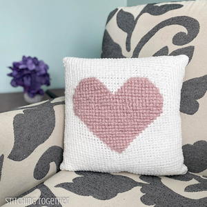 Here’s My Heart Crochet Pillow