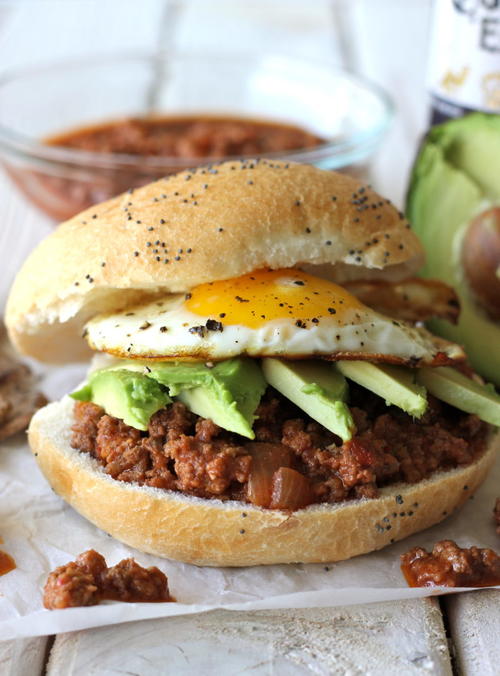 Sloppy Joe Recipe with Fried Egg