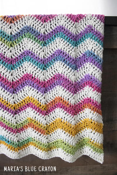 Rainbow Chevron Blanket Crochet Pattern
