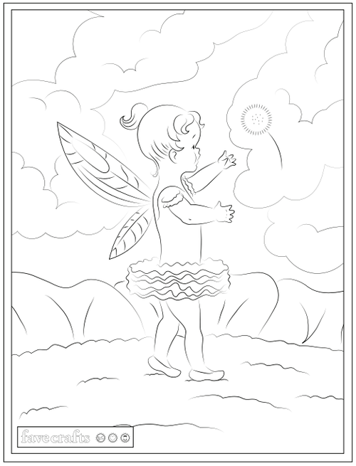 Download Baby Fairy Coloring Page PDF | FaveCrafts.com