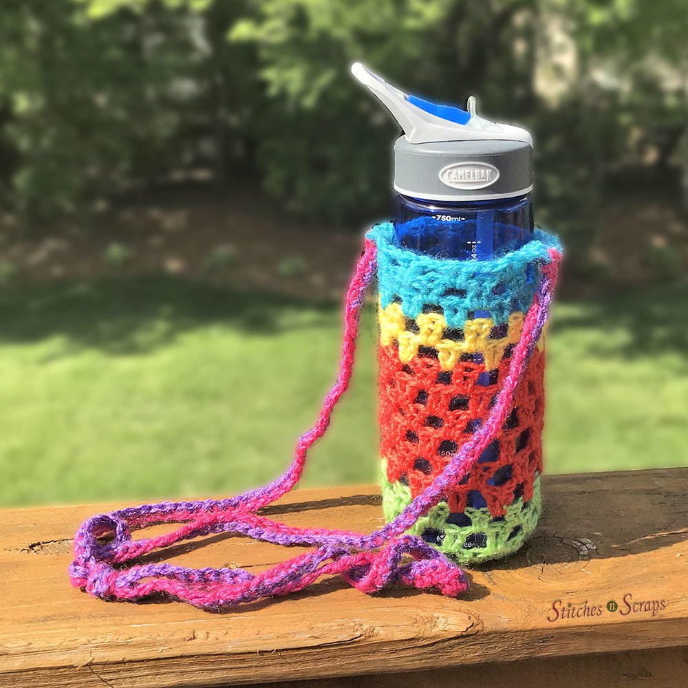 Simply Scrappy Water Bottle Holder AllFreeCrochet simply-scrappy-water-bottle-holder-allfreecrochet