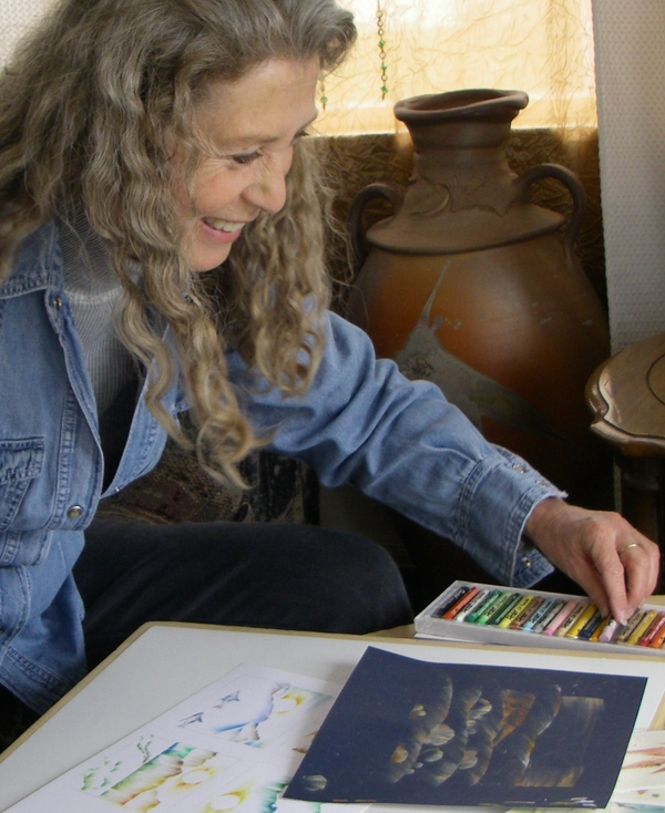 A picture of Carol Foldvary-Anderson taken at her home studio.