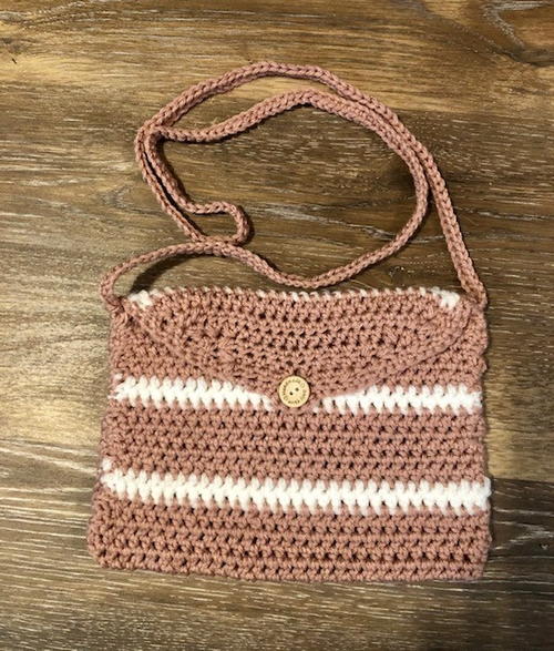 Crochet Striped Crossbody Bag