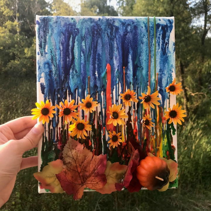 Crayon Melting Art Flowers