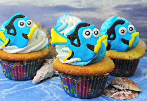 Easy Step By Step Dory Cupcakes
