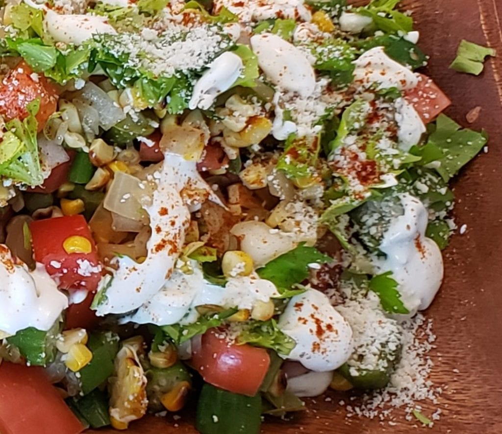 Fresh Okra, Corn And Tomato Salad