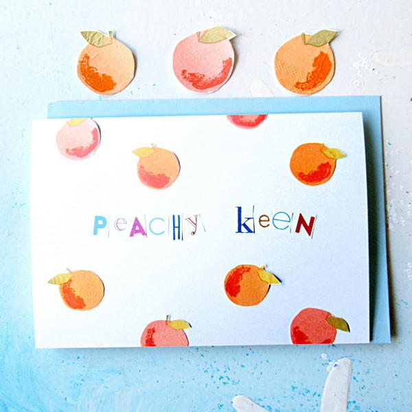 Free Printable Peachy Keen Greeting Card