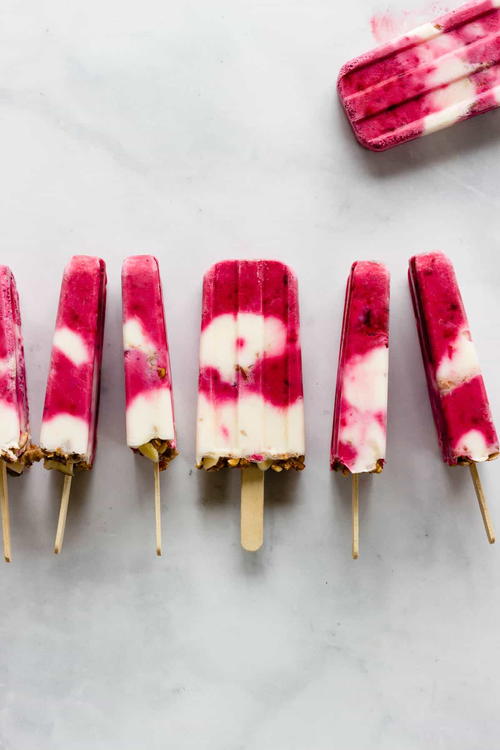Berry Yogurt Popsicles With Granola