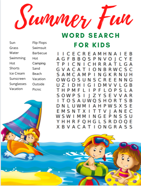 Free Printable Fourth Of July Word Search And Word Scramble