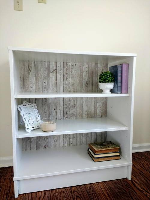 Paint And Contact Paper Bookshelf Makeover