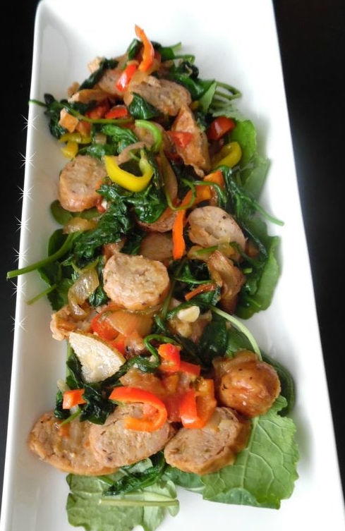 Chicken Sausage & Vegetable Paleo Dinner | FaveHealthyRecipes.com