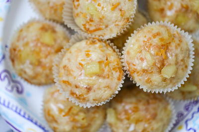 One Bowl Pineapple Muffins