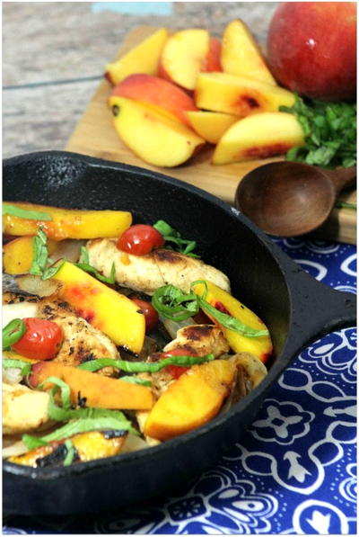 Chicken And Peaches With Balsamic Reduction