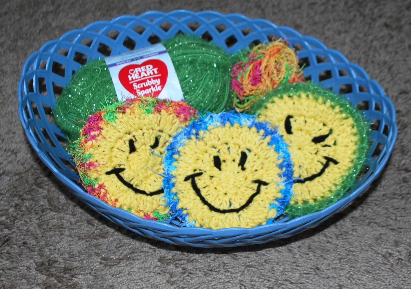 Smiley Scrubbies Happy Little Scrubbies | AllFreeCrochet.com