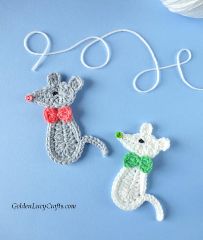 Crochet Mouse Applique