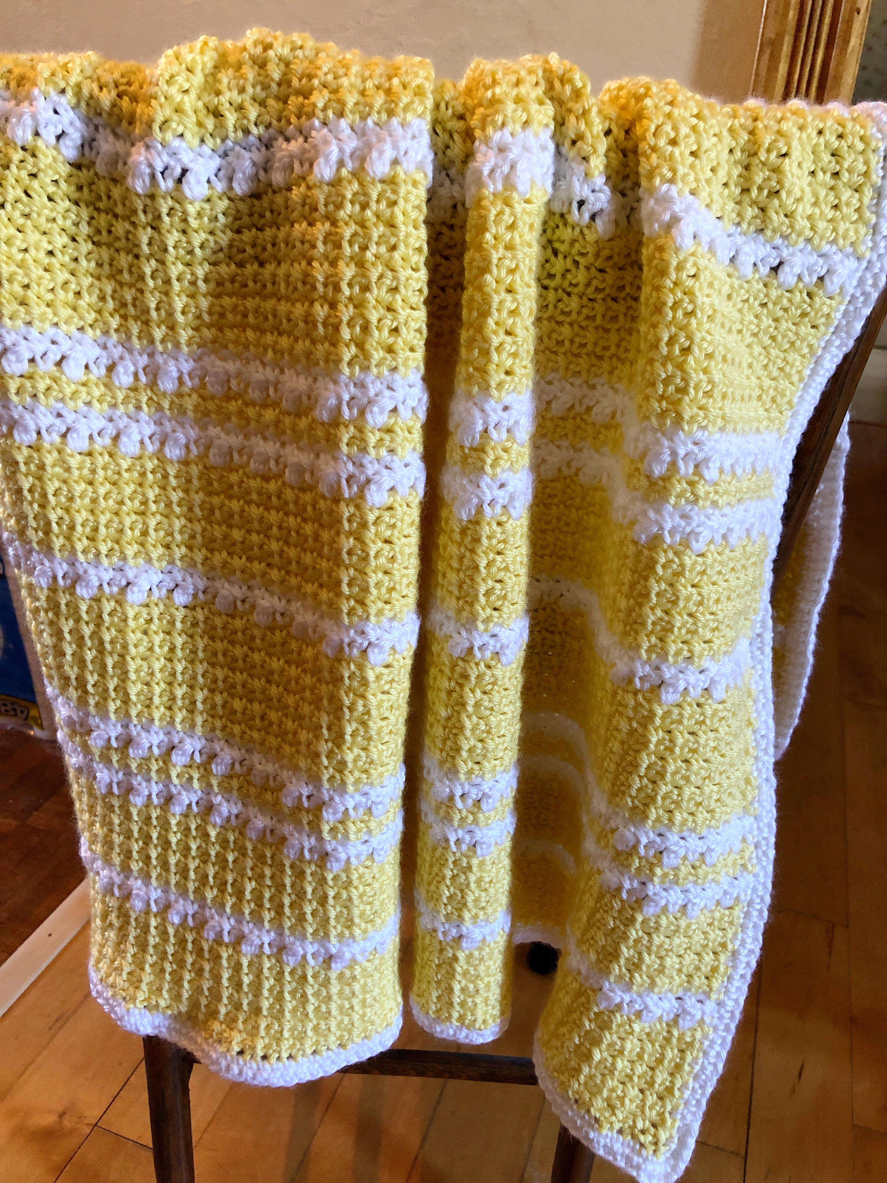 Pretty Crochet Mesh And Berry Baby Blanket