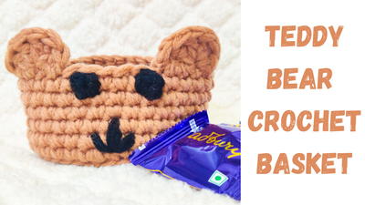 Teddy Bear Crochet Basket - Free Pattern