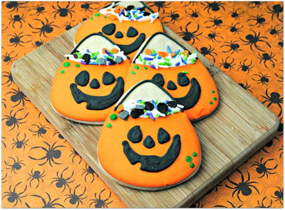Halloween Pumpkin Candy Bag Cookies