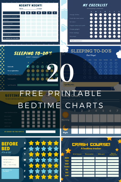 20 Free Printable Bedtime Charts For Kids