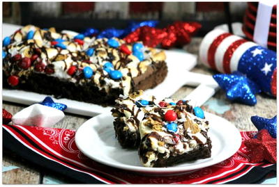 Patriotic Smores Brownies