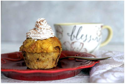 Pumpkin Bread Pudding With Pumpkin Spice Whipped Cream