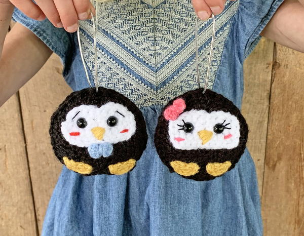 Crochet Penguin Ornament