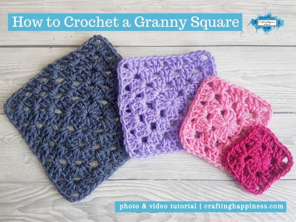 How To Crochet A Granny Square | Crafting Happiness