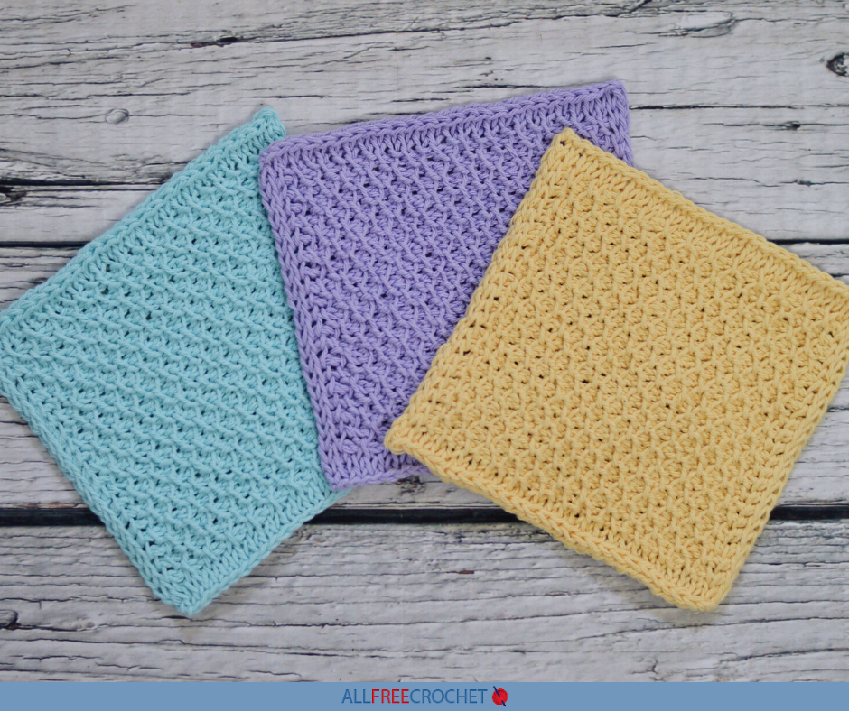 Tunisian Honeycomb Stitch Dishcloth (Easy!) | AllFreeCrochet.com