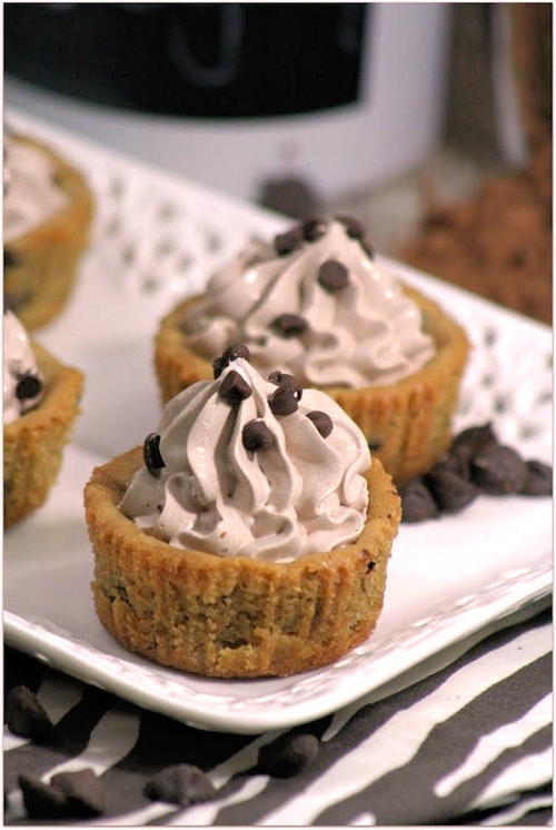 Mousse Filled Chocolate Chip Cookie Cups