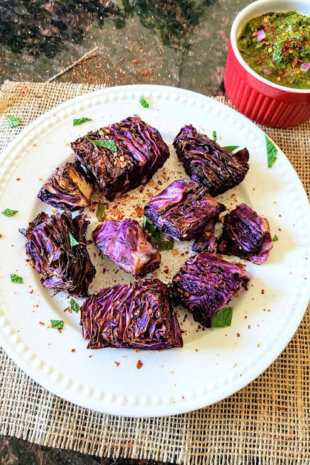 Keto Vegan Cabbage Steaks With Chimichurri Sauce