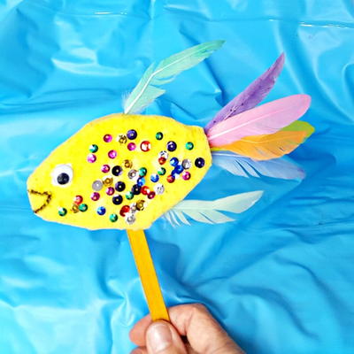 Sponge Fish Preschool Craft