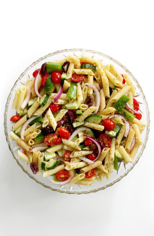 Gluten-free Greek Pasta Salad (vegan, Allergy-free)