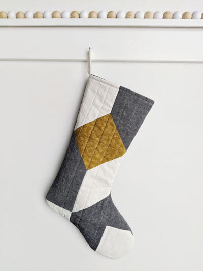 Free Modern Quilted Christmas Stocking Pattern | FaveQuilts.com