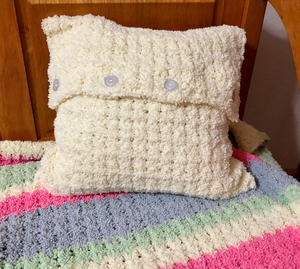 Fluffy Crochet Pillow Cover