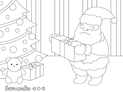 Santa Leaving Presents Coloring Page