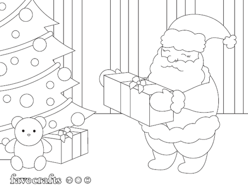 Santa Leaving Presents Coloring Page | FaveCrafts.com