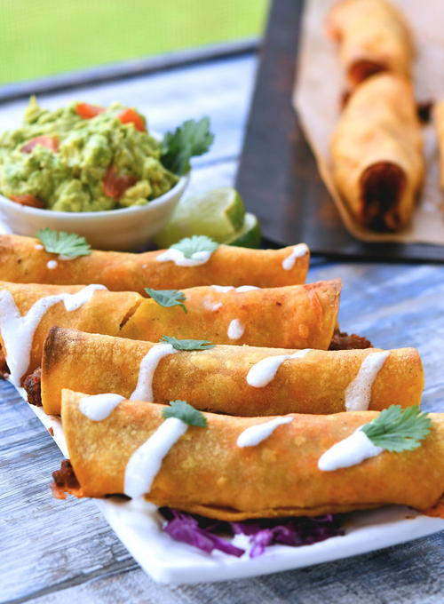 Baked Cheeseburger Rolled Tacos