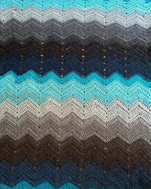 Ocean Waves Chevron Baby Blanket