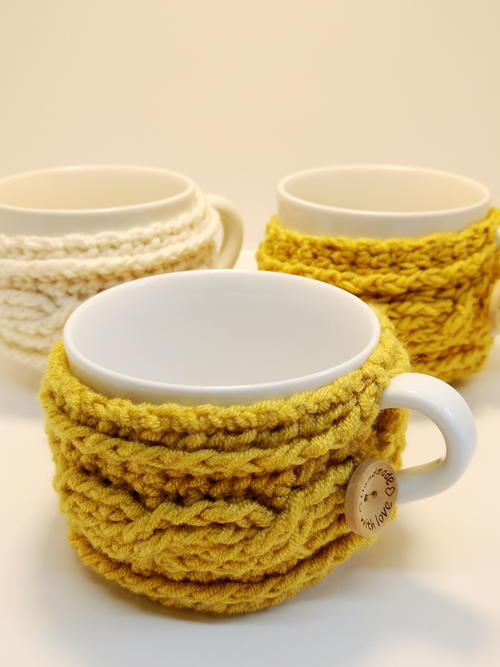 Easy Cable Crochet Mug Cosy