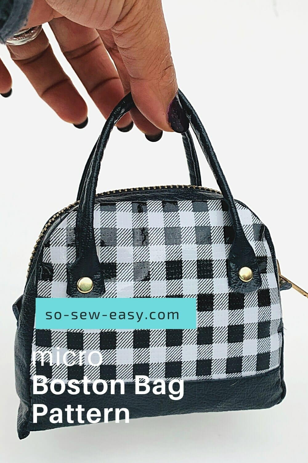 Micro Boston Bag Pattern Using Scraps | AllFreeSewing.com