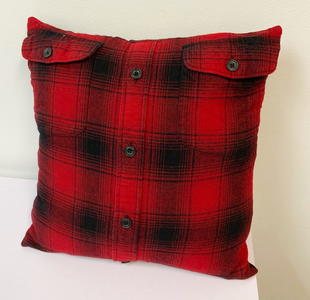 Upcycled Flannel Shirt Pillow