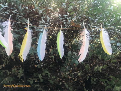 How To Make A Sparkling Springtime Feather Garland