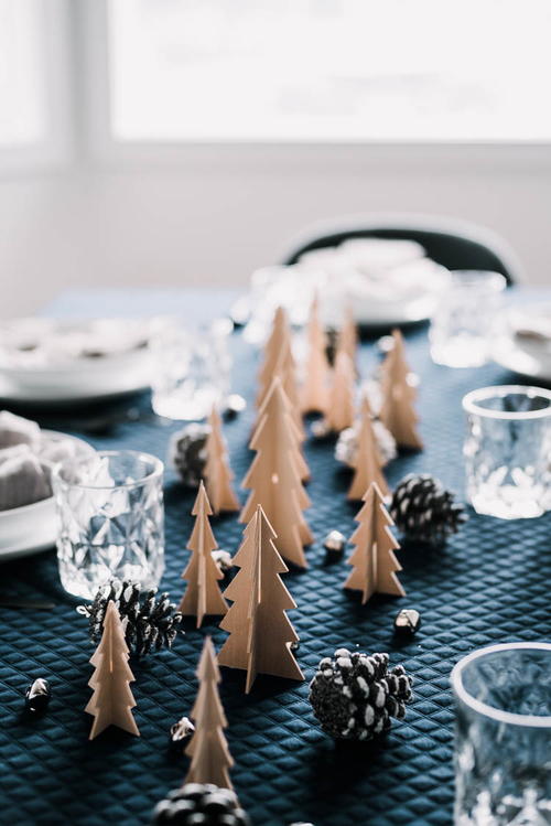 DIY Wooden Trees Tablescape