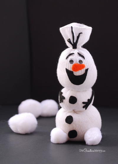 DIY Olaf Inspired Sock Snowman