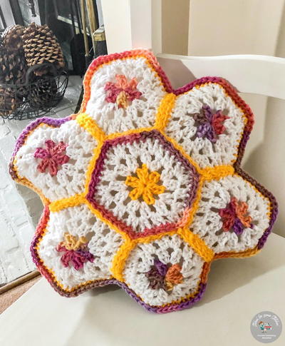 Easy Granny Hexagon Pillow