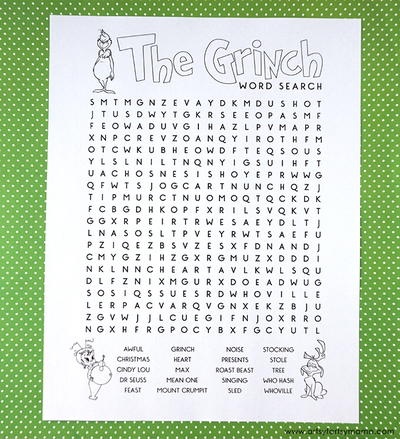 Printable Grinch Word Search