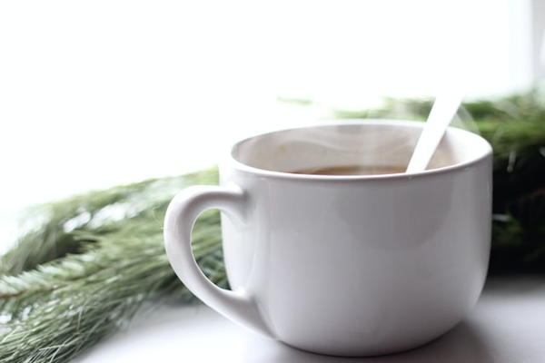 Steaming broth in a mug