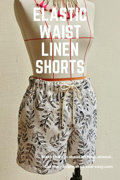 Elastic Waist Linen Shorts Free Sewing Pattern