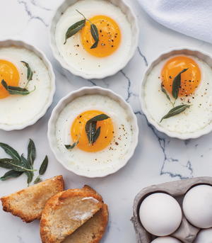 Baked Eggs with Butter and Sage