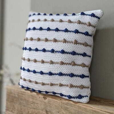 Farmhouse Bobble Stripe Pillow
